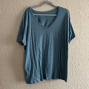 Ava & Viv Blue V-neck Tee 3X